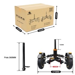 Monorim X3 Max Air forgaffel med dobbelt hjul til Ninebot Max G30 & lignende scootere – Reservedel & støddæmper Monorim - 4  