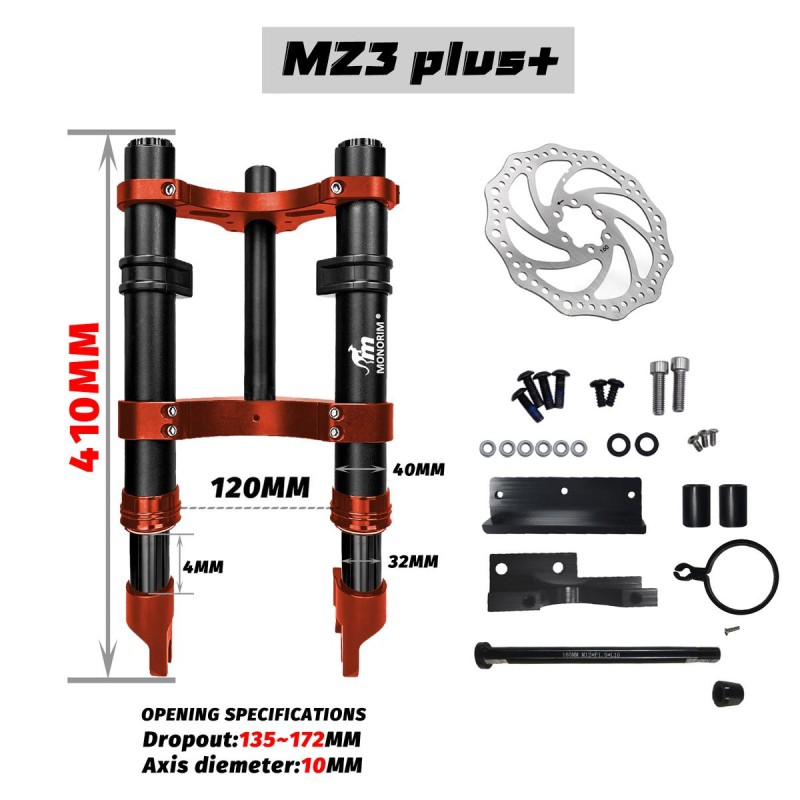 Esivedrustus Monorim MZ3 Plus Dual Air Segway ZT3 parem soidumugavus  - 10  