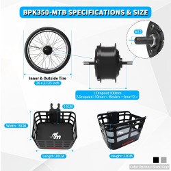 Kit Monorim BPK350 motor 380w - batería incluida, conversión a bicicleta eléctrica  - 7 Kit de potencia para bicicleta eléctrica