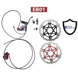 Kit completo frenos hidraúlicos Monorim EB01 de 4 pistones - manetas, pinzas, cable y disco de freno Monorim - 6 Kit completo fr