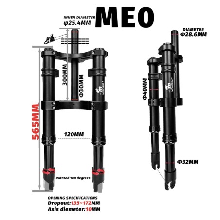 Suspensión delantera Monorim ME0 Air - Hidraulic version 565mm x 165mm  - 2 
Compatibilidad: suspensión delantera Monorim ME0 Ai