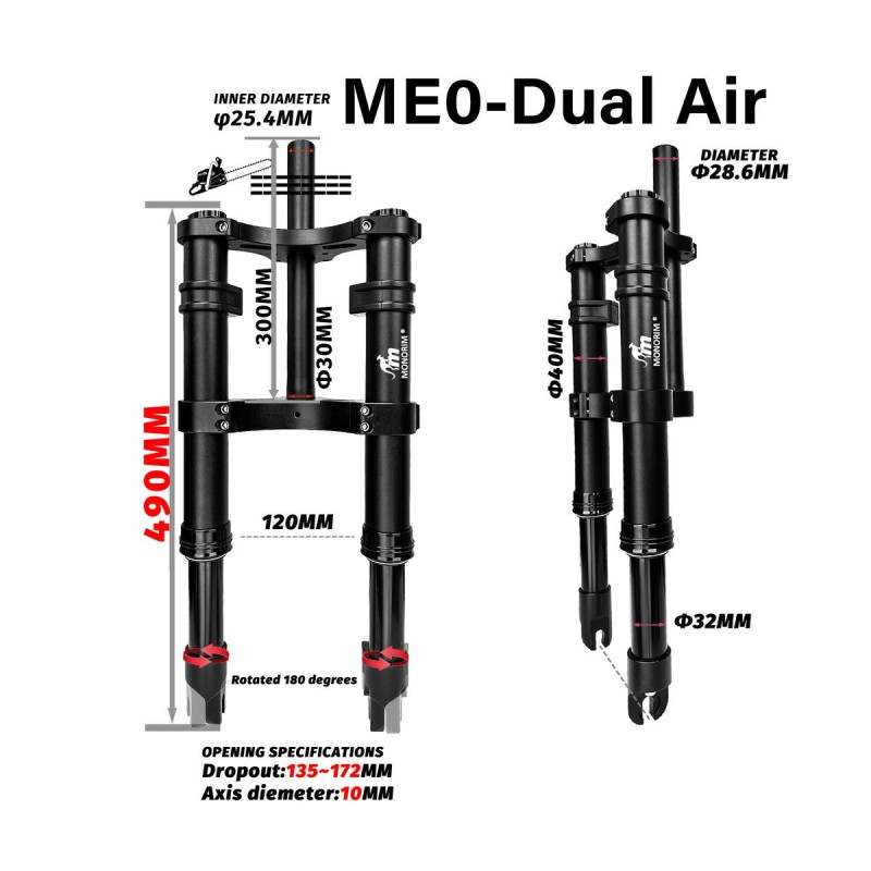 Přední odpružení Monorim ME0 Dual Air 565mm x 165mm  - 7 
Vhodnost: predni odpruzeni Monorim ME0 Dual Air 565mm x 165mm pro upgr