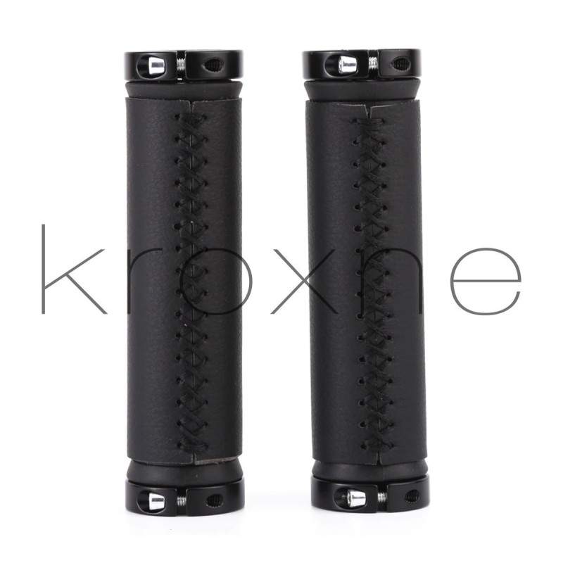 Puños para el manillar de cuero trenzado con anillos ajustables KROXNE - 4 Actualiza tus puños a el modelo de cuero trenzado que