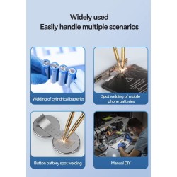 Kädessä pidettävä pistehitsauskone H1, 11 ja H2, 90 säädettävää tilaa litiumakuille KROXNE - 5  